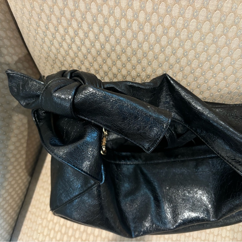 Anthropologie Black Leather Shoulder Bag - Picture 3 of 5